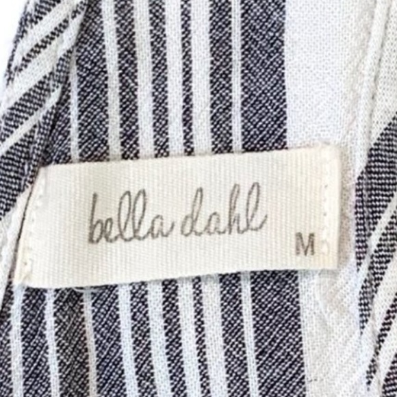 Bella Dahl Easy Linen Blend Romper Santorini Stripe  Size M - Picture 6 of 12